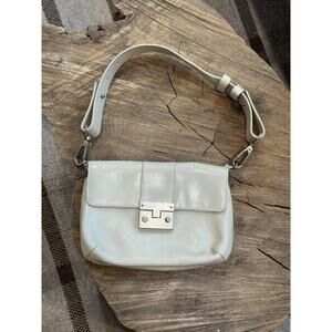 Vintage Y2K Hobo Shoulder Bag Cream Leather Small Purse